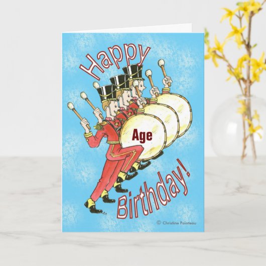 Happy Birthday - Drummers Karte (Gelbe Blume)