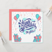 Happy Birthday du der You Karte (Vorderseite/Rückseite Beispiel)