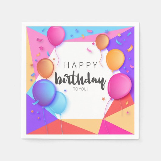 Happy Birthday Du der You Serviette (Vorderseite)