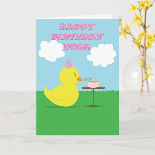 Happy Birthday Duck Karte (Gelbe Blume)