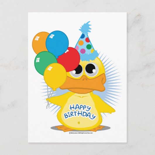 Happy Birthday Duck Postkarte (Vorderseite)