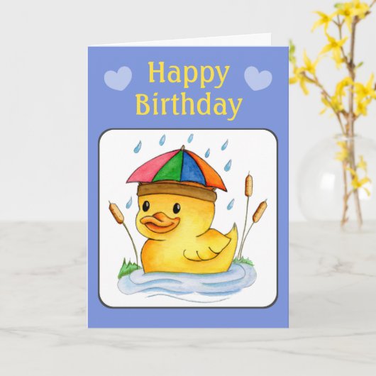 Happy Birthday Duckling Karte (Gelbe Blume)