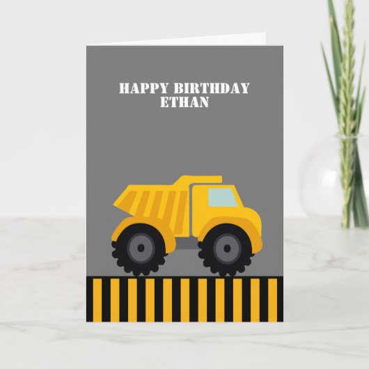 Happy Birthday Dump Truck Erste Karte (Vorderseite)