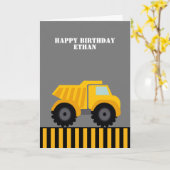 Happy Birthday Dump Truck Erste Karte (Gelbe Blume)