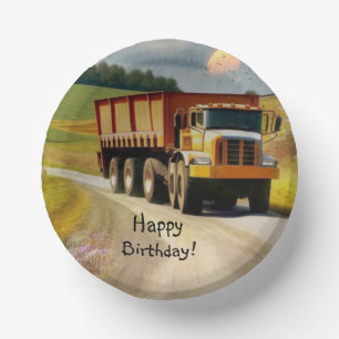 Happy Birthday Dump Truck Pappteller