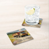 Happy Birthday Dump Truck Rechteckiger Pappuntersetzer (Vor Ort)