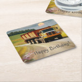 Happy Birthday Dump Truck Rechteckiger Pappuntersetzer (angewinkelt)