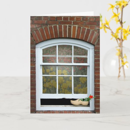 Happy Birthday Dutch Window Karte (Gelbe Blume)