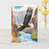 Happy Birthday | Eagle über Canyon Karte (Gelbe Blume)