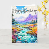 Happy Birthday Early Springtime Outdoor Karte (Gelbe Blume)