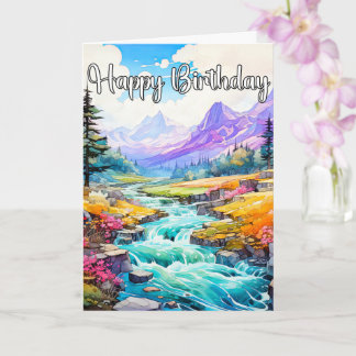 Happy Birthday Early Springtime Outdoor Karte