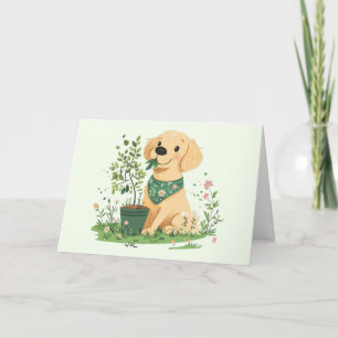 Happy Birthday Earth Day Golden Retriever Dog Karte