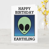 Happy Birthday Earthling Karte (Gelbe Blume)