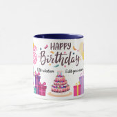 Happy Birthday Editable Design  Tasse (Zentrum)