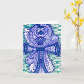 Happy Birthday Egyptian Scarab Ankh Blank Inside Karte (Gelbe Blume)