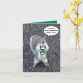 Happy Birthday Eichhörnchen Kaffeekarte Karte (Gelbe Blume)