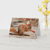 Happy Birthday Eichhörnchen Karte (Gelbe Blume)