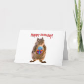 Happy Birthday Eichhörnchen mit Gegenwart Karte (Vorderseite)