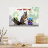 Happy Birthday Eichhörnchen Poster (Küche)