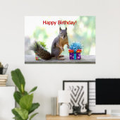 Happy Birthday Eichhörnchen Poster (Heimbüro)