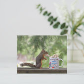 Happy Birthday Eichhörnchen Postkarte (Stehend Vorderseite)