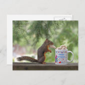 Happy Birthday Eichhörnchen Postkarte (Vorne/Hinten)