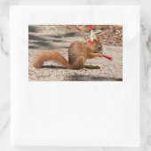 Happy Birthday Eichhörnchen Rechteckiger Aufkleber (Tasche)
