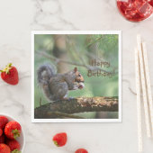 Happy Birthday Eichhörnchen Serviette (Beispiel)