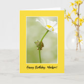 Happy Birthday | Ein Niedlicher Frosch Karte (Gelbe Blume)