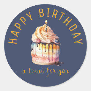Happy Birthday - Eine Leckerei für Round Stickers