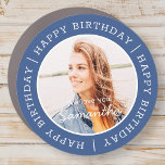 Happy Birthday Einfach Preppy Modern Custom Foto Auto Magnet<br><div class="desc">Dieses einfache und moderne Design besteht aus Serifentypografie und fügt ein individuelles Foto hinzu.</div>