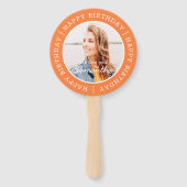 Happy Birthday Einfach Preppy Modern Custom Foto Fächer (Rückseite)