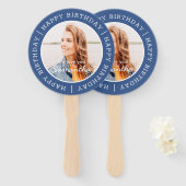 Happy Birthday Einfach Preppy Modern Custom Foto Fächer (Vorne und Hinten)