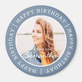 Happy Birthday Einfach Preppy Modern Custom Foto Magnet (Vorne)