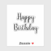 Happy Birthday Einfache Minimalistische Elegant Cu Aufkleber (Blatt)