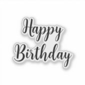 Happy Birthday Einfache Minimalistische Moderne Cu Aufkleber (Vorderseite)