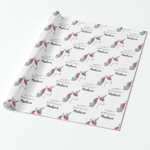 Happy Birthday   Einhorn Geschenkpapier