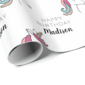 Happy Birthday | Einhorn Geschenkpapier (Rolleneckpunkt)