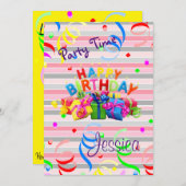 Happy Birthday Einladung (Vorne/Hinten)