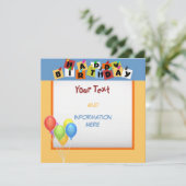 Happy Birthday Einladung (Stehend Vorderseite)