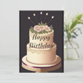 Happy Birthday Einladung (Stehend Vorderseite)