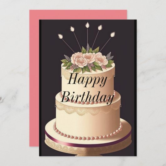 Happy Birthday Einladung (Vorne/Hinten)