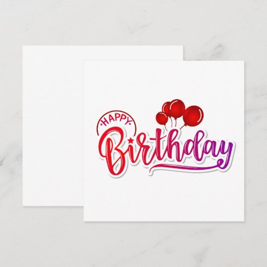 Happy Birthday Einladung (Vorne/Hinten)