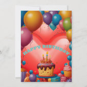 Happy Birthday Einladung (Rückseite)