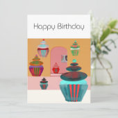 Happy Birthday Einladung (Stehend Vorderseite)