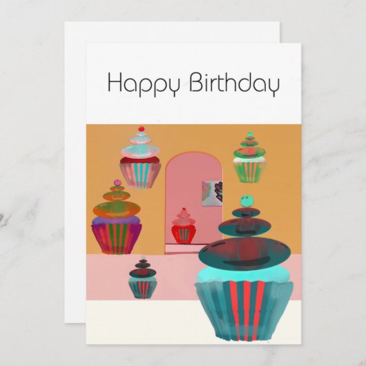 Happy Birthday Einladung (Vorne/Hinten)