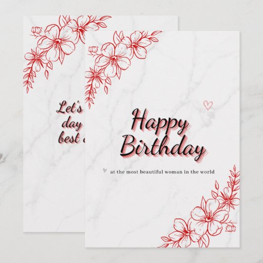 Happy Birthday Einladung (Vorne/Hinten)