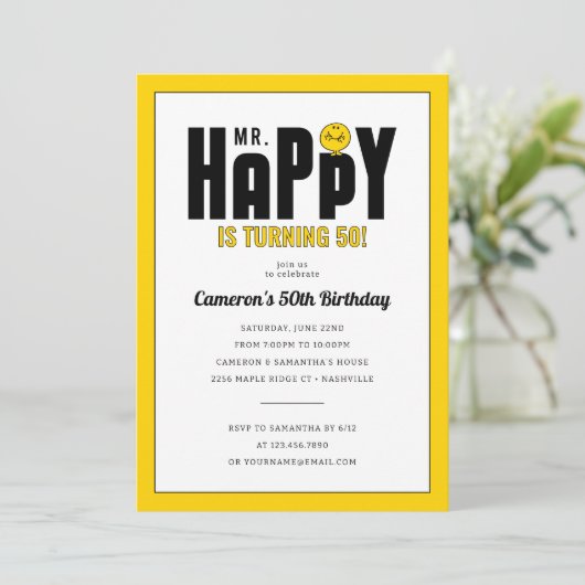 Happy Birthday Einladung (Stehend Vorderseite)