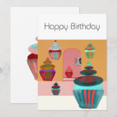Happy Birthday Einladung (Vorne/Hinten)