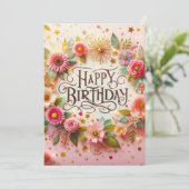 Happy Birthday Einladung (Stehend Vorderseite)